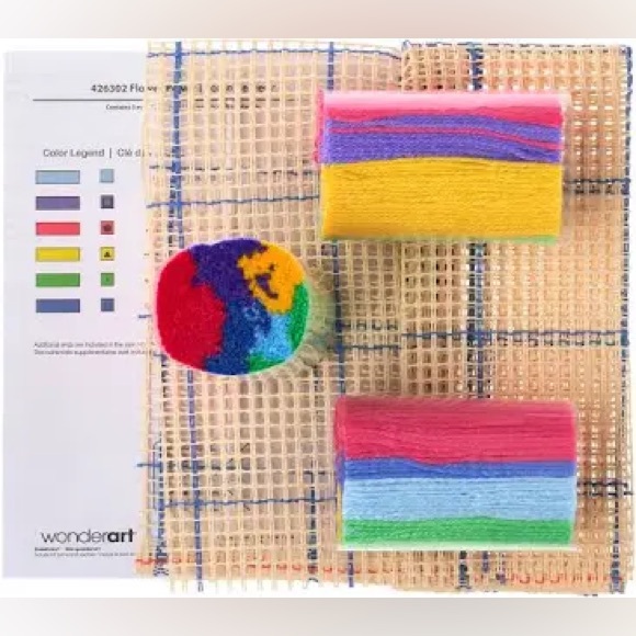 Wonder Art Blue Butterfly Latch Hook Kit 12" x 12" NEW Sealed - Picture 6 of 9